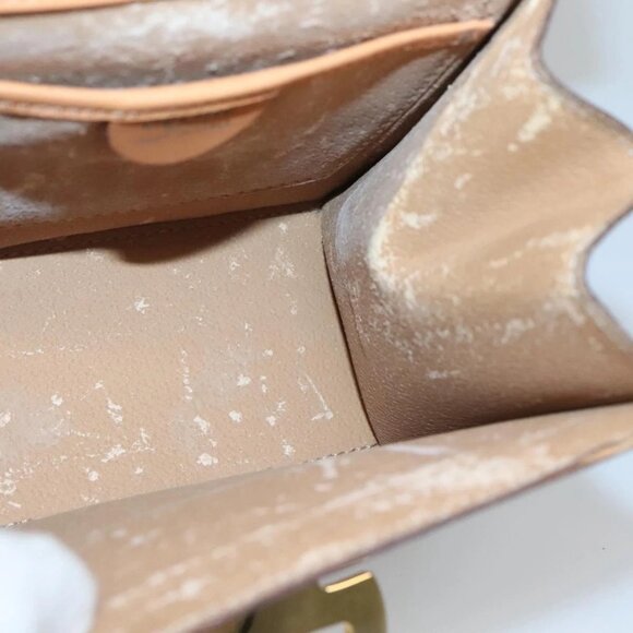 CELINE Macadam Canvas Hand Bag PVC Leather 2way Brown Gold Auth 125507 - Picture 11 of 16